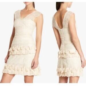BCBGmaxazria Aglaia Vanilla Tiered Lace Ruffle Mini Dress 2